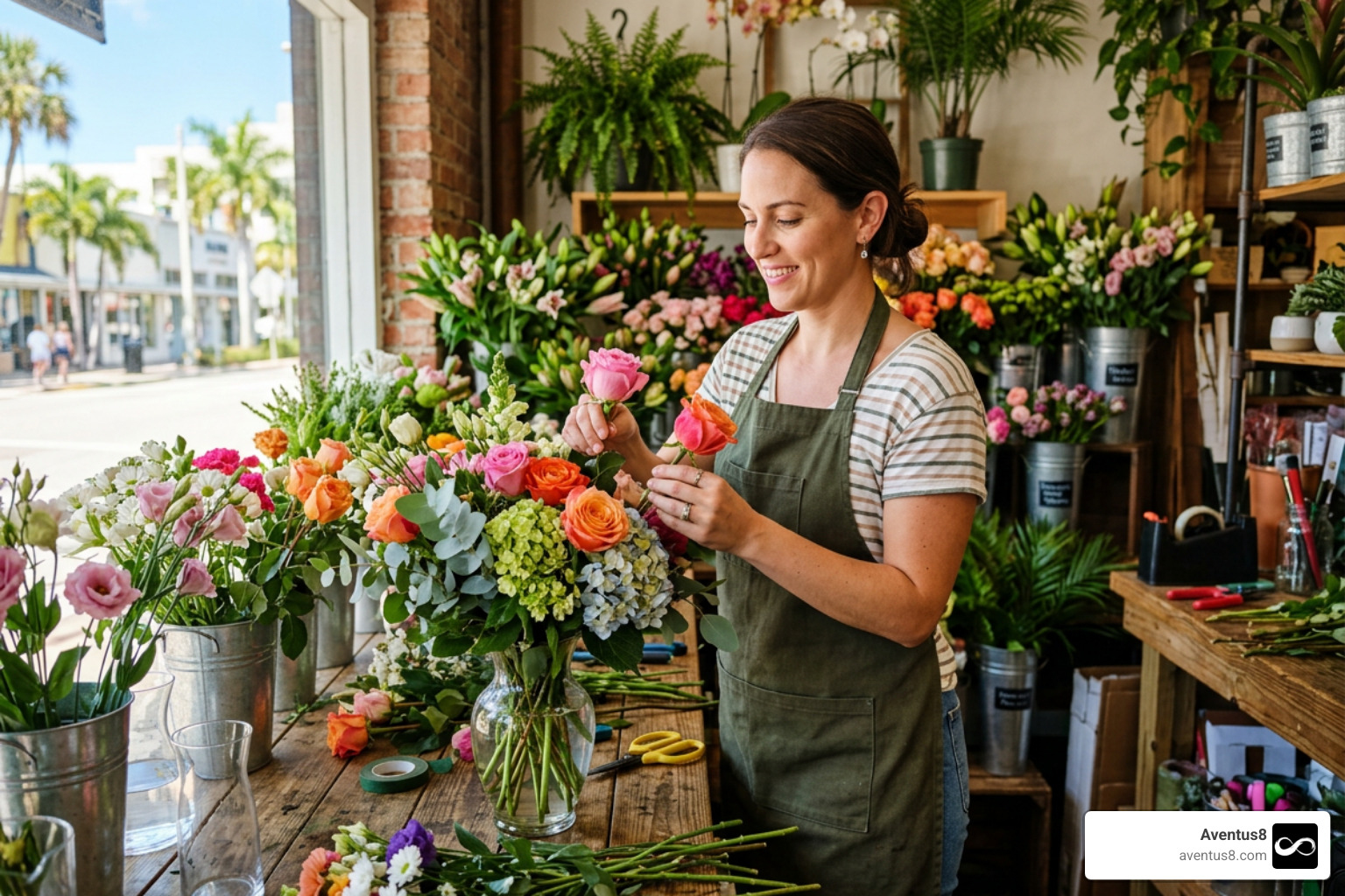 local florist arranging flowers in Hollywood FL local florist arranging flowers in Hollywood FL