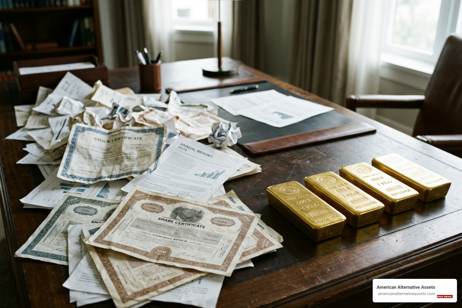 Contrast between volatile paper assets and stable physical gold