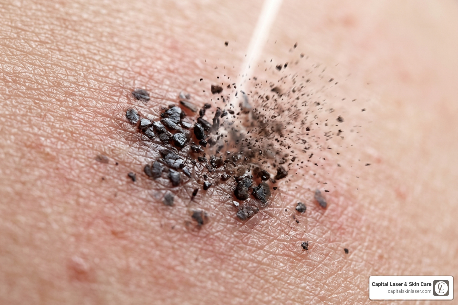 The photomechanical shattering of pigment particles by a picosecond laser pulse The photomechanical shattering of pigment particles by a picosecond laser pulse