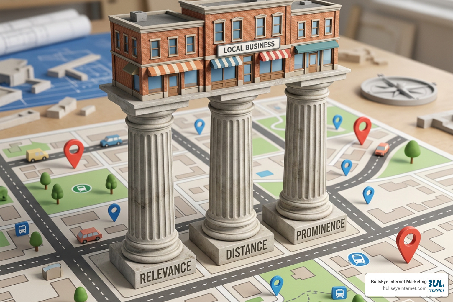Local search algorithm pillars: relevance, distance, prominence Local search algorithm pillars: relevance, distance, prominence
