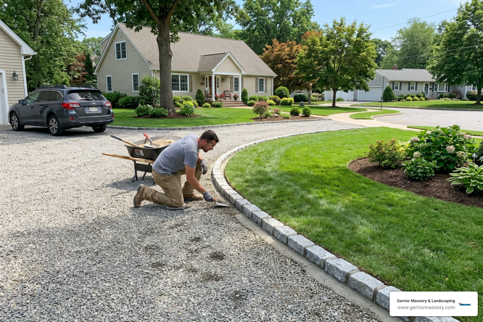 professional hardscape border installation