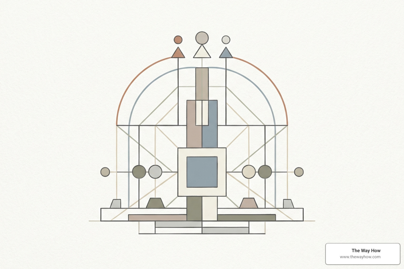 Abstract visual representing balanced systems or structural frameworks