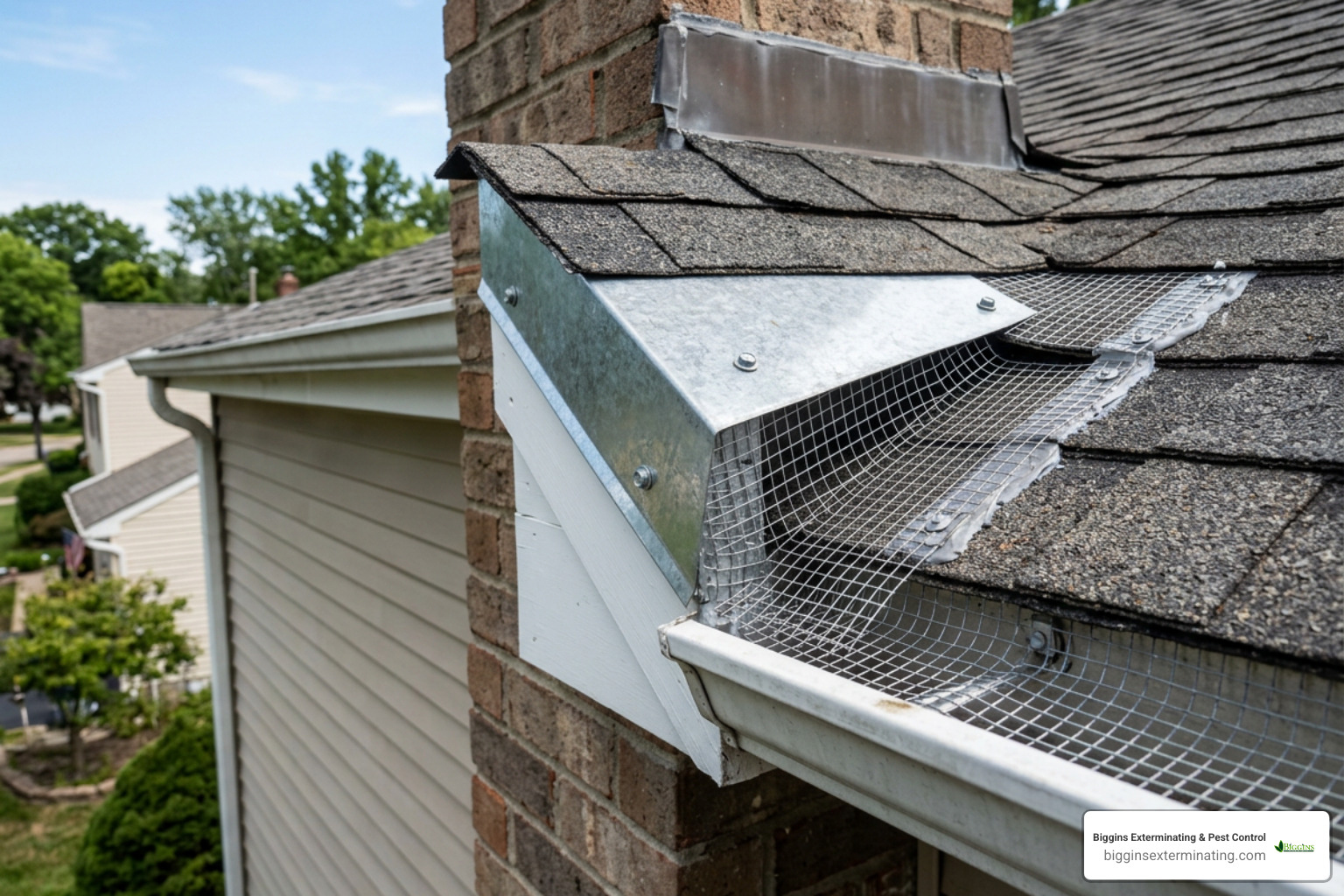 sealed roof gap showing professional exclusion work