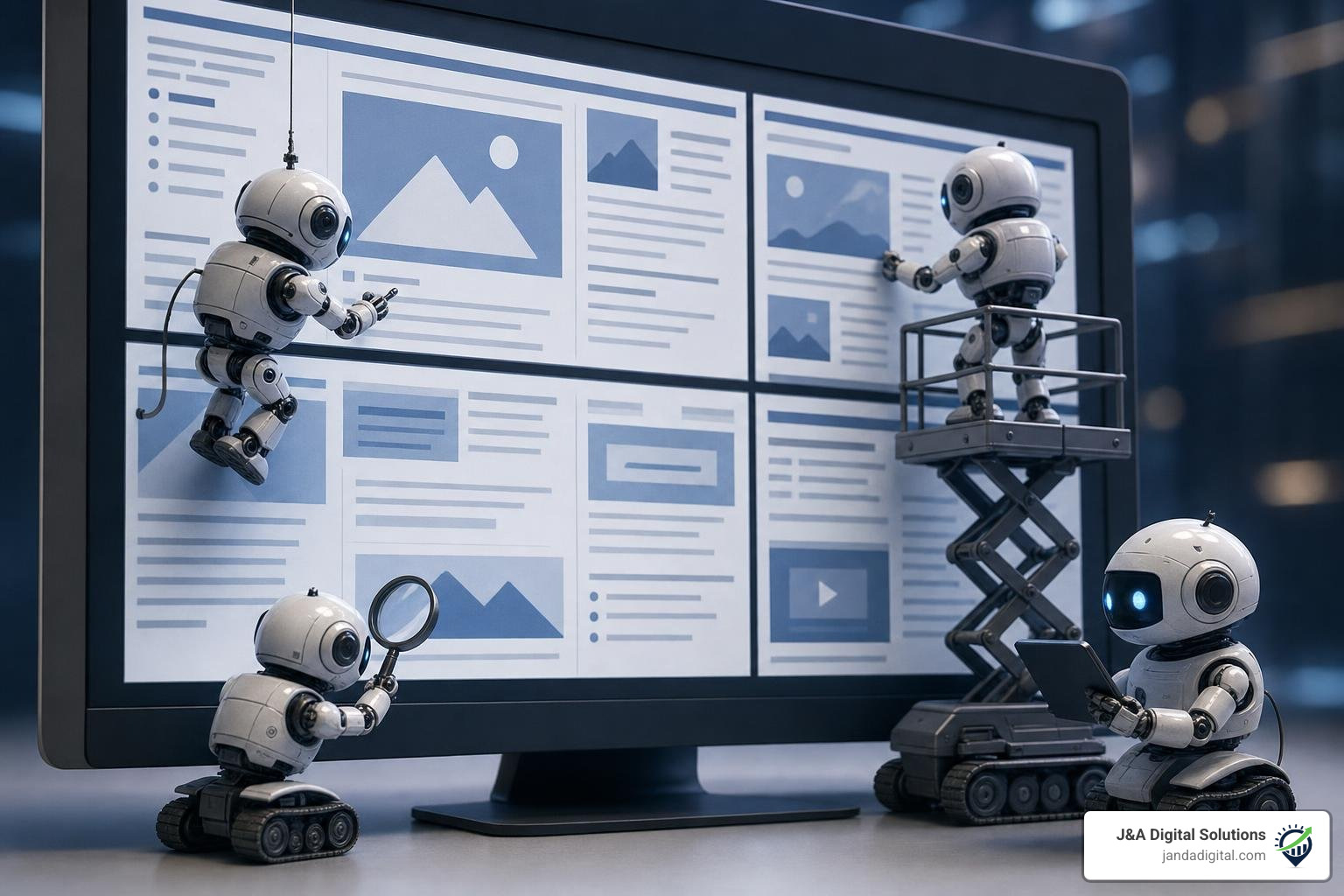 Search engine crawlers scanning and indexing website content