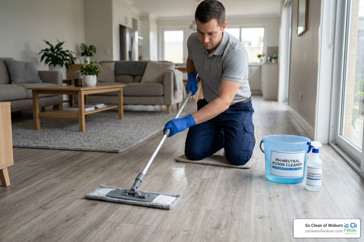 testing a pH-neutral floor cleaner on luxury vinyl plank flooring testing a pH-neutral floor cleaner on luxury vinyl plank flooring