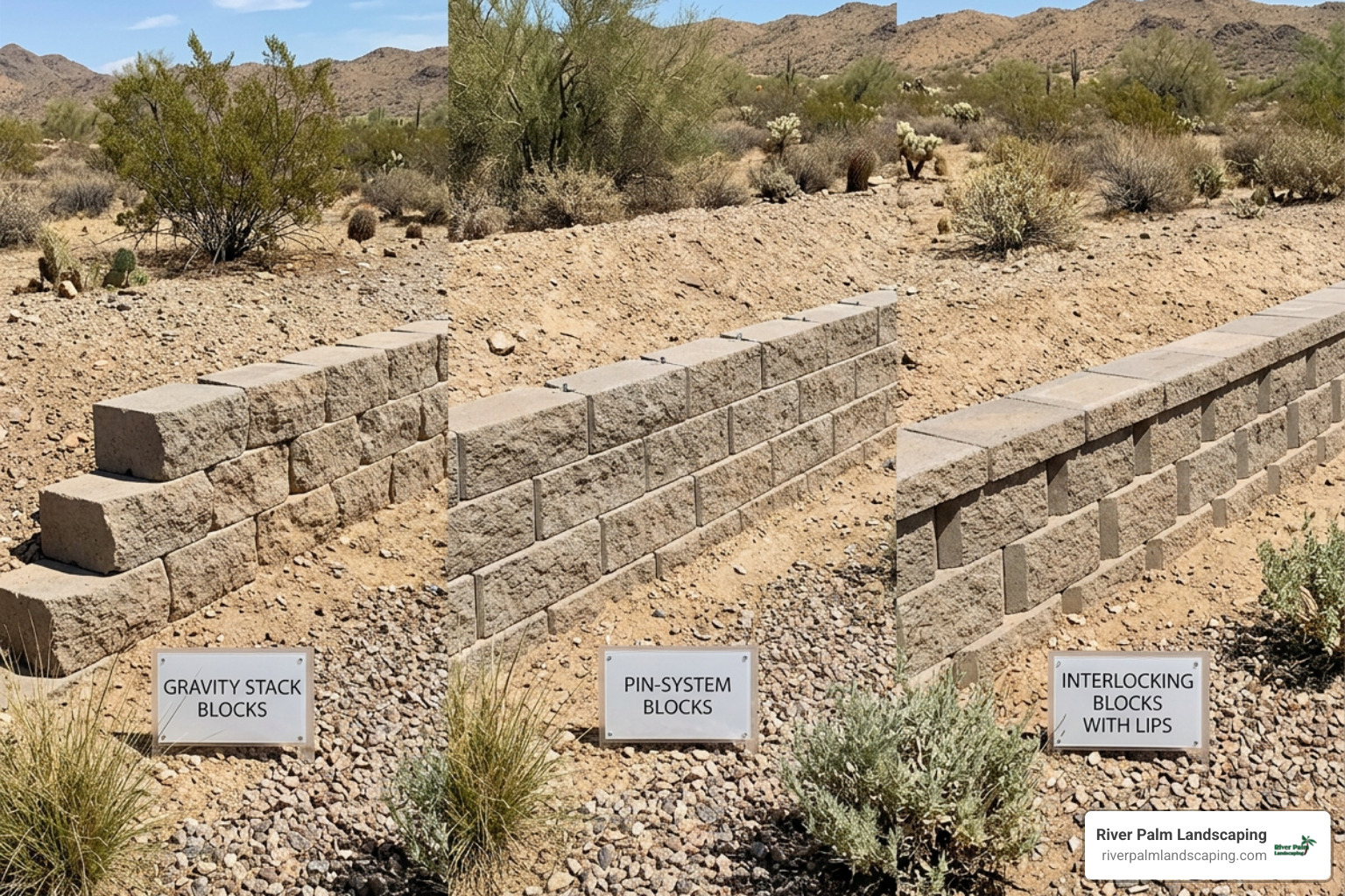 Comparing retaining wall block types for desert landscapes