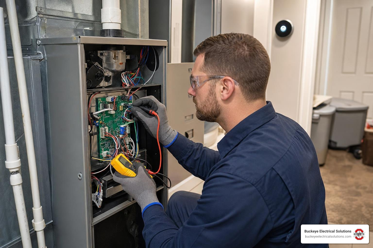 technician wiring HVAC control board advanced integration system compatibility