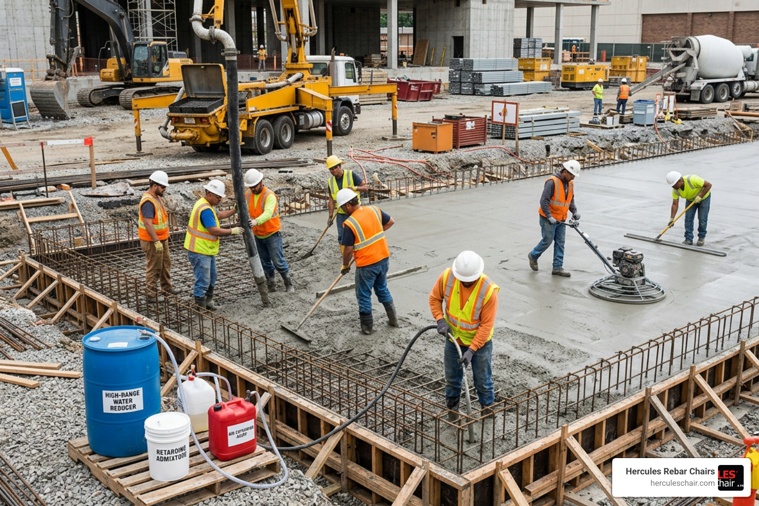 modern concrete types and admixtures on a construction site modern concrete types and admixtures on a construction site