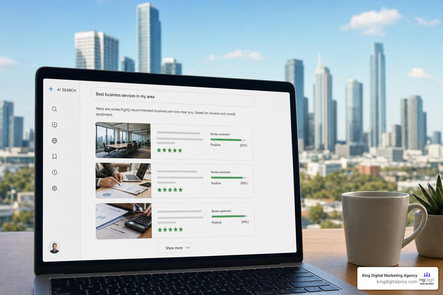 AI search engine results showing business recommendations based on digital sentiment Ai Search Engine Results Showing Business Recommendations Based On Digital Sentiment