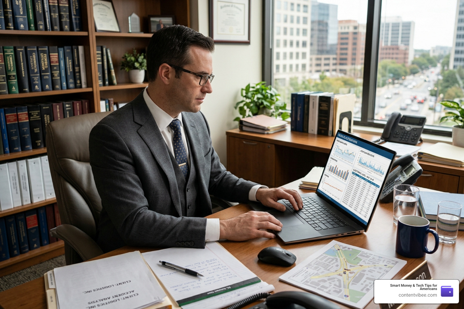 attorney reviewing truck black box data and electronic logs