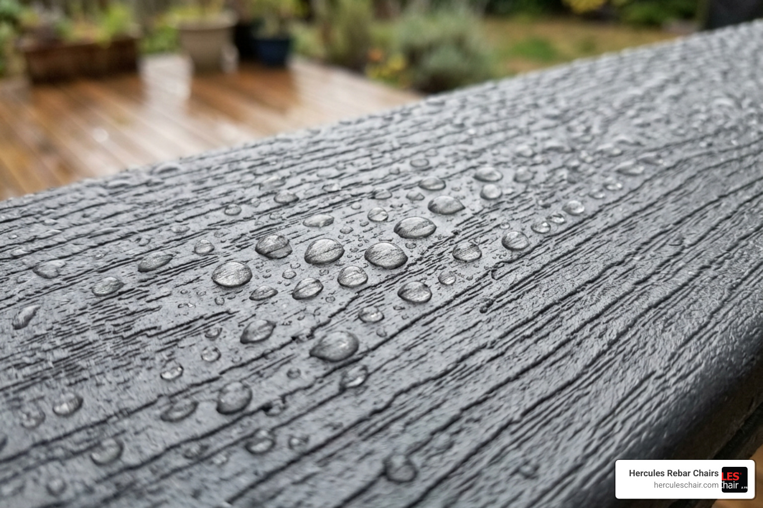 HDPE lumber close-up showing texture and moisture barrier HDPE lumber close-up showing texture and moisture barrier
