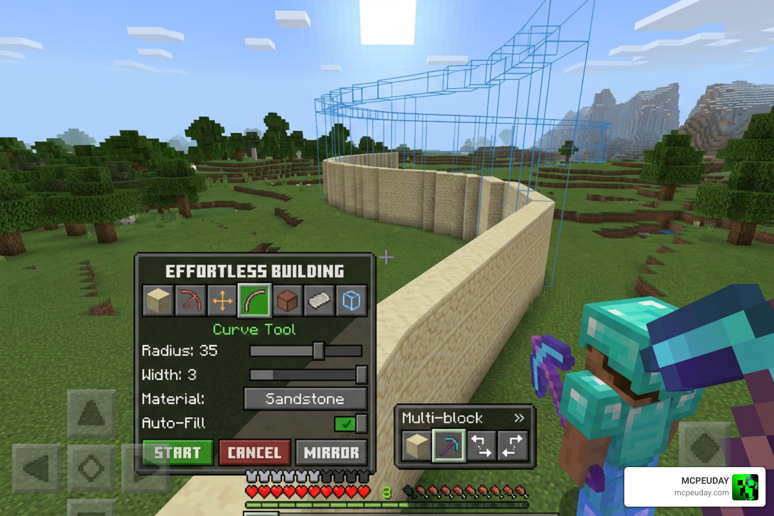 Effortless Building Addon Minecraft Bedrock multi-block placement interface