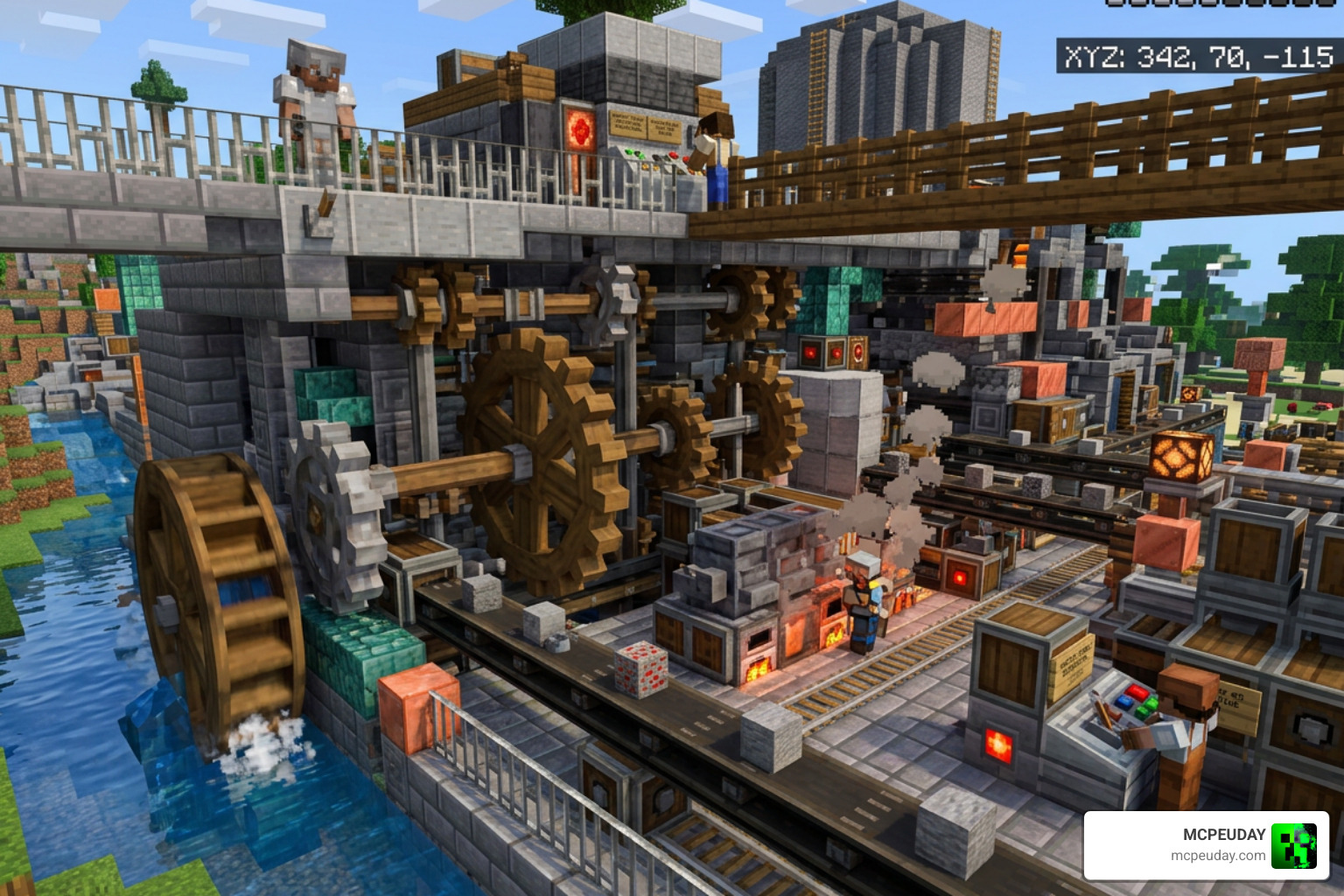 Mechanical power systems and factory automation in Minecraft Bedrock Mechanical power systems and factory automation in Minecraft Bedrock