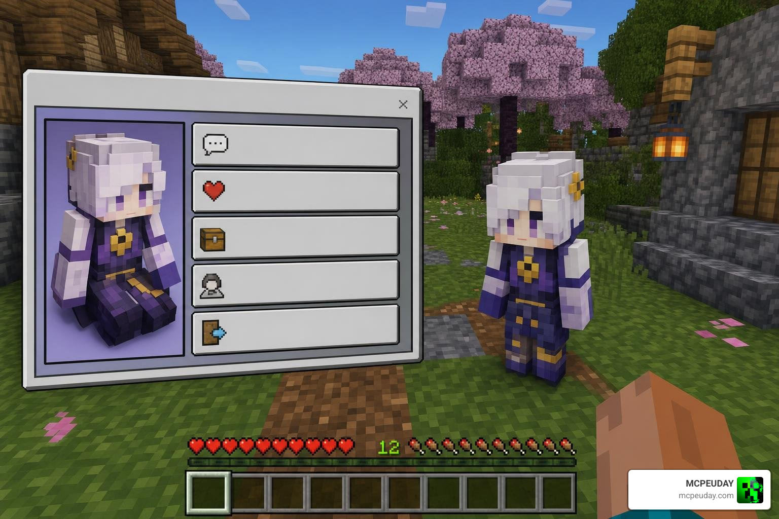 Colette interaction menu UI in Minecraft Colette interaction menu UI in Minecraft