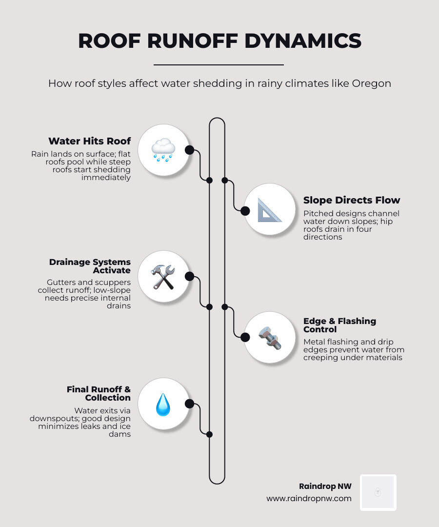 infographic showing roof styles ranked by rain runoff performance and drainage efficiency infographic infographic showing roof styles ranked by rain runoff performance and drainage efficiency infographic