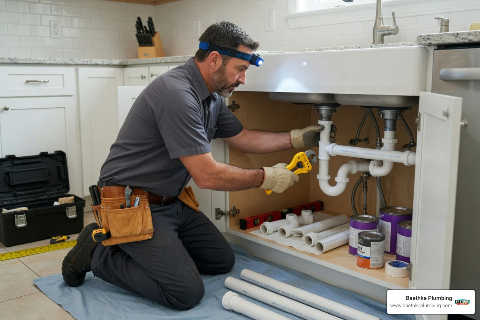 professional plumber installing flexible PEX piping inside a wall cavity professional plumber installing flexible PEX piping inside a wall cavity