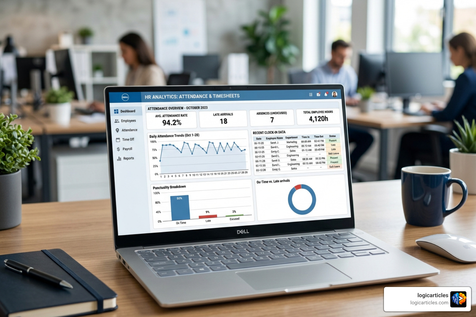 manager dashboard showing attendance analytics