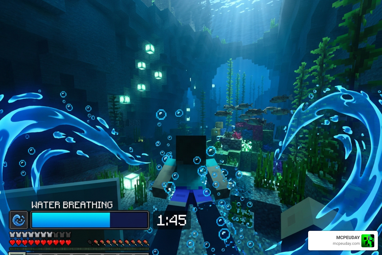 Breathing style visual effects and custom HUD in Minecraft Bedrock Breathing style visual effects and custom HUD in Minecraft Bedrock