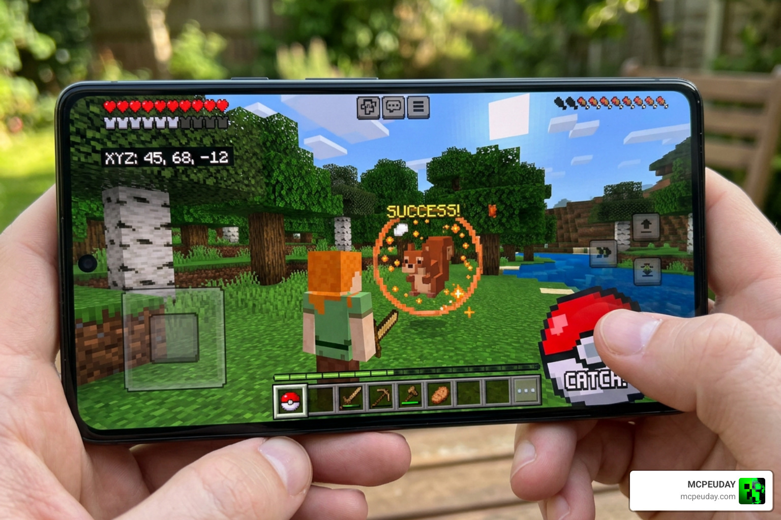Mobile Cobblemon gameplay on Minecraft PE Mobile Cobblemon gameplay on Minecraft PE