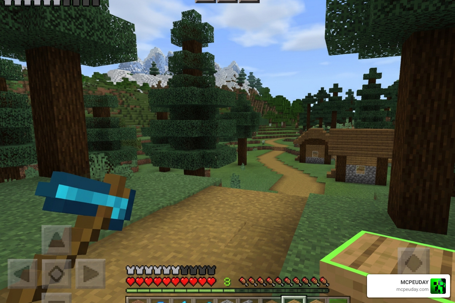Offhand item selection in Minecraft Bedrock using Raiyon's addon