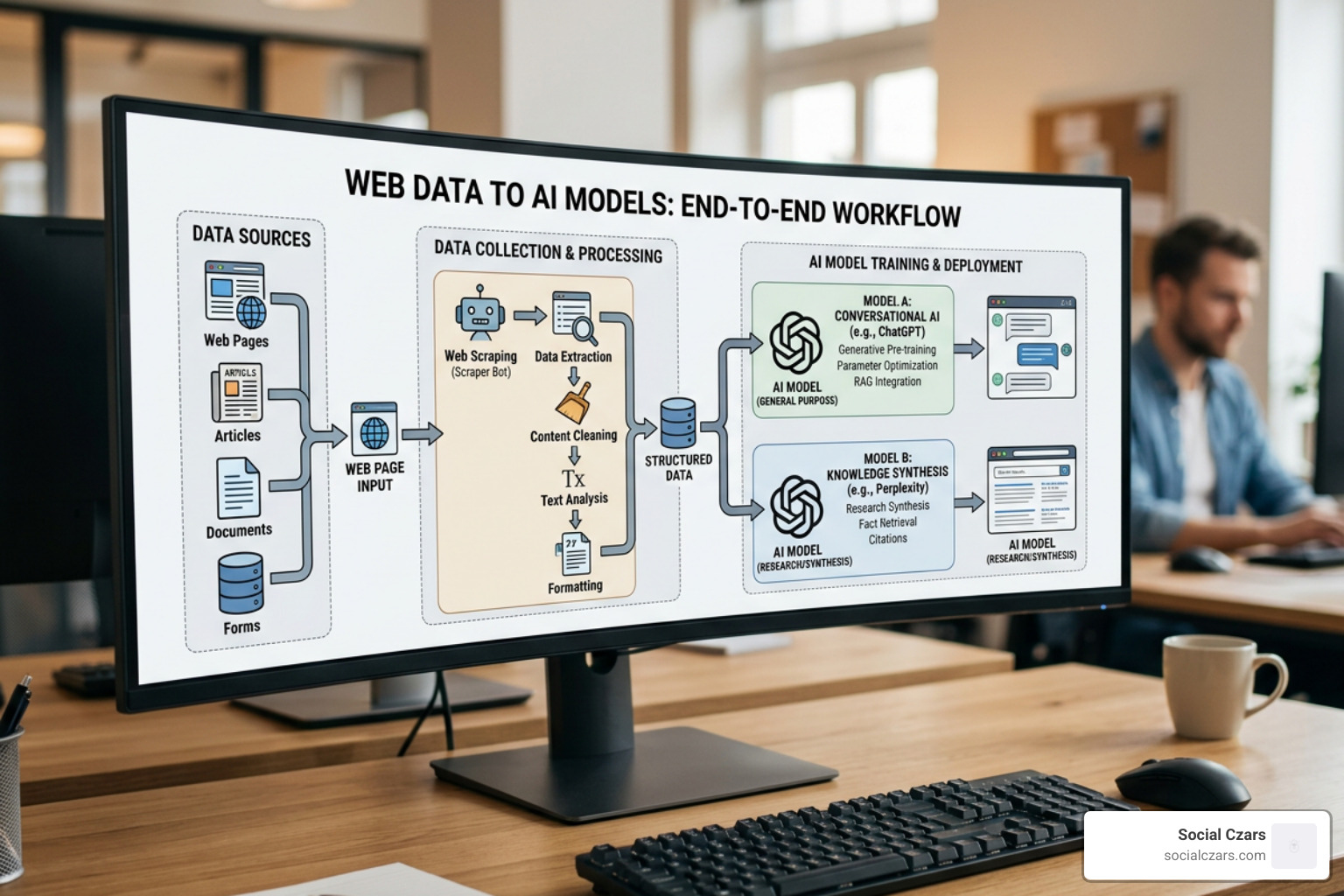 Generative Engine Optimization workflow chart for ChatGPT and Perplexity
