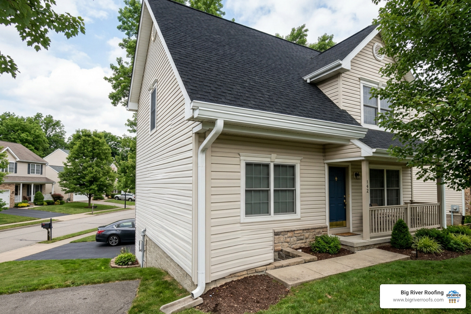 Heavy-duty aluminum gutter system installed on a Western Pennsylvania home Heavy-duty aluminum gutter system installed on a Western Pennsylvania home
