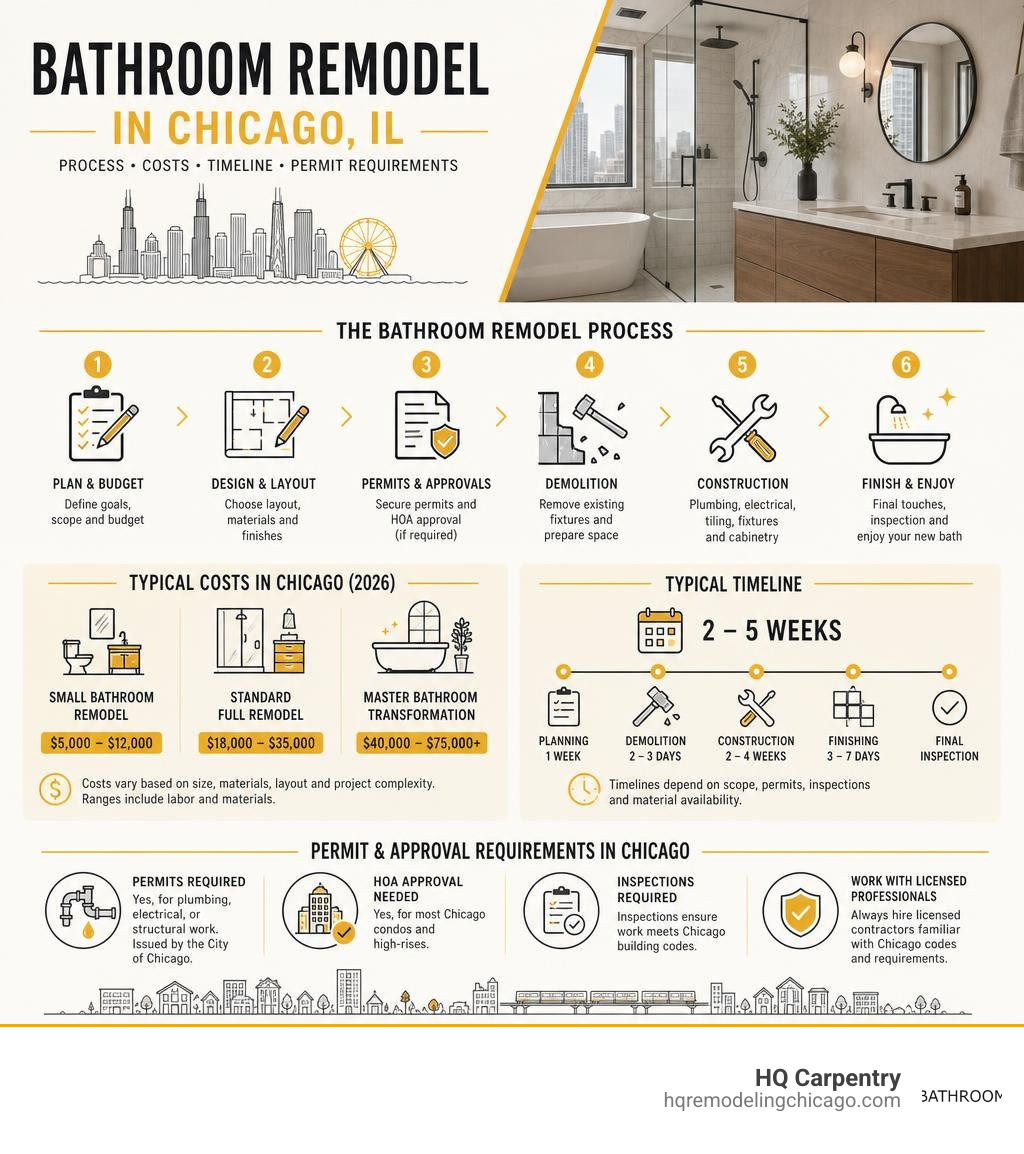 Bathroom remodeling process steps costs timeline and permit requirements Chicago IL infographic infographic Bathroom remodeling process steps costs timeline and permit requirements Chicago IL infographic infographic