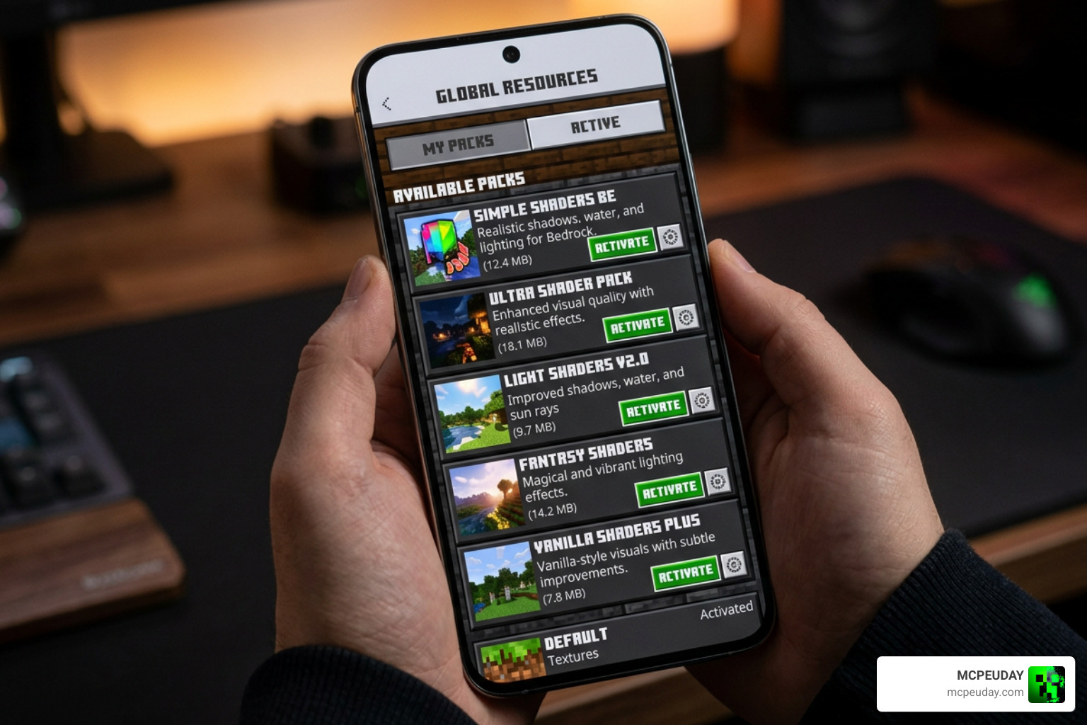 Minecraft Bedrock resource pack settings screen Minecraft Bedrock resource pack settings screen