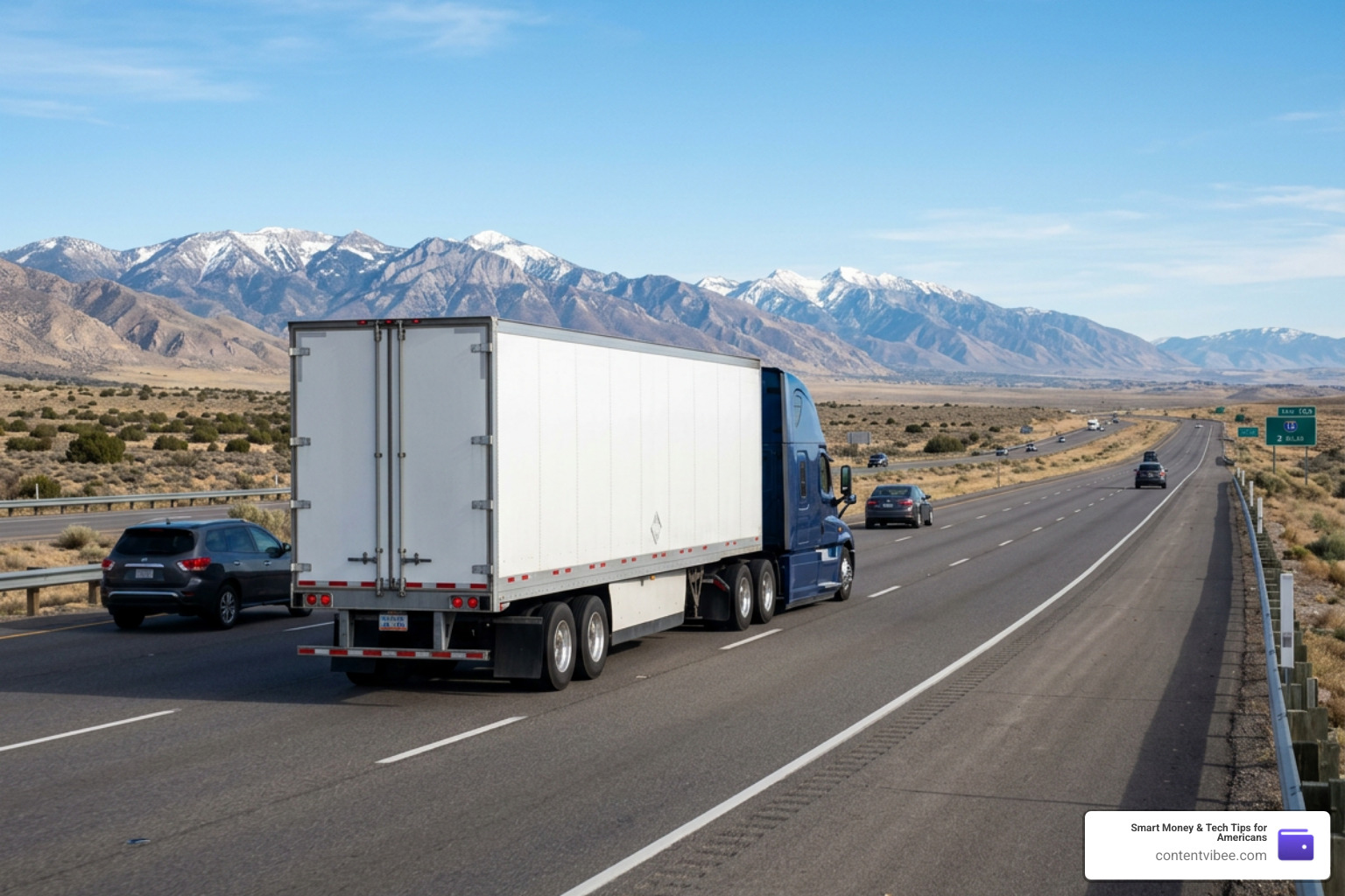 commercial truck on a highway