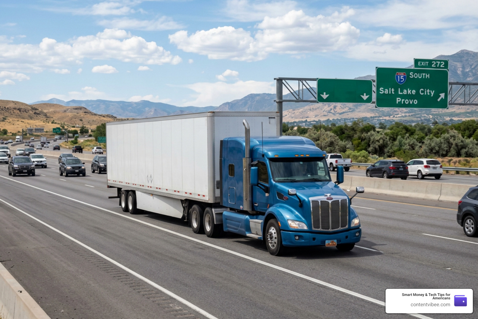 commercial truck on a highway
