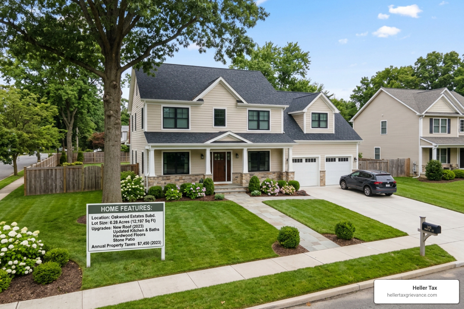 Property features comparison chart analyzing location, upgrades, lot size, and taxes Property features comparison chart analyzing location, upgrades, lot size, and taxes