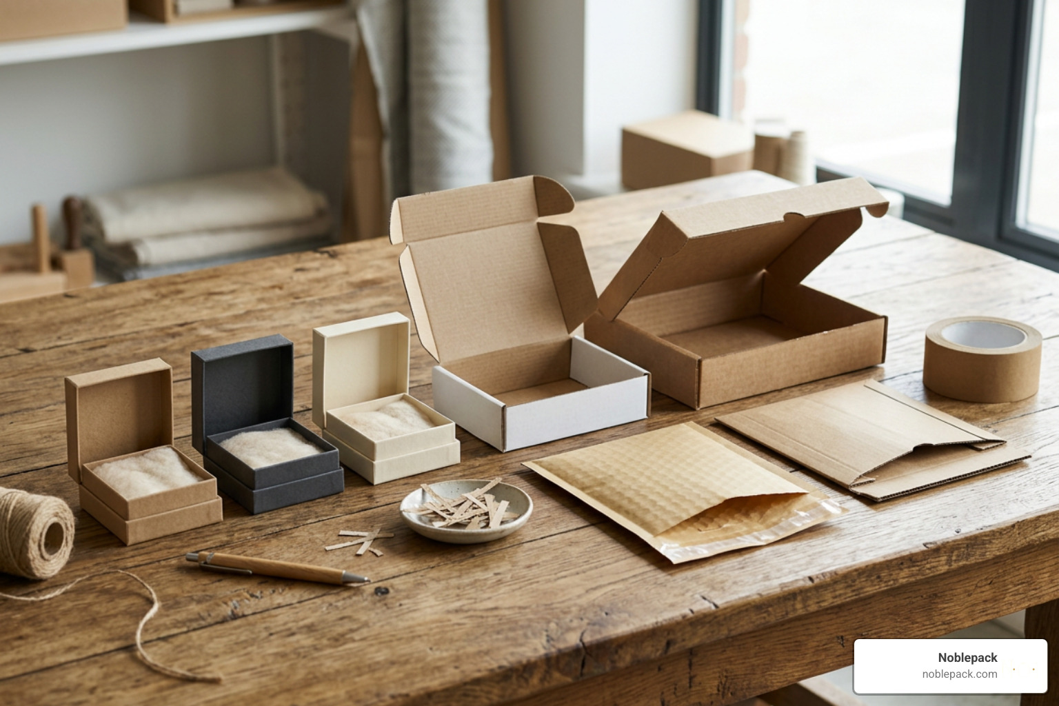 various jewelry box materials including cardboard and corrugated mailers