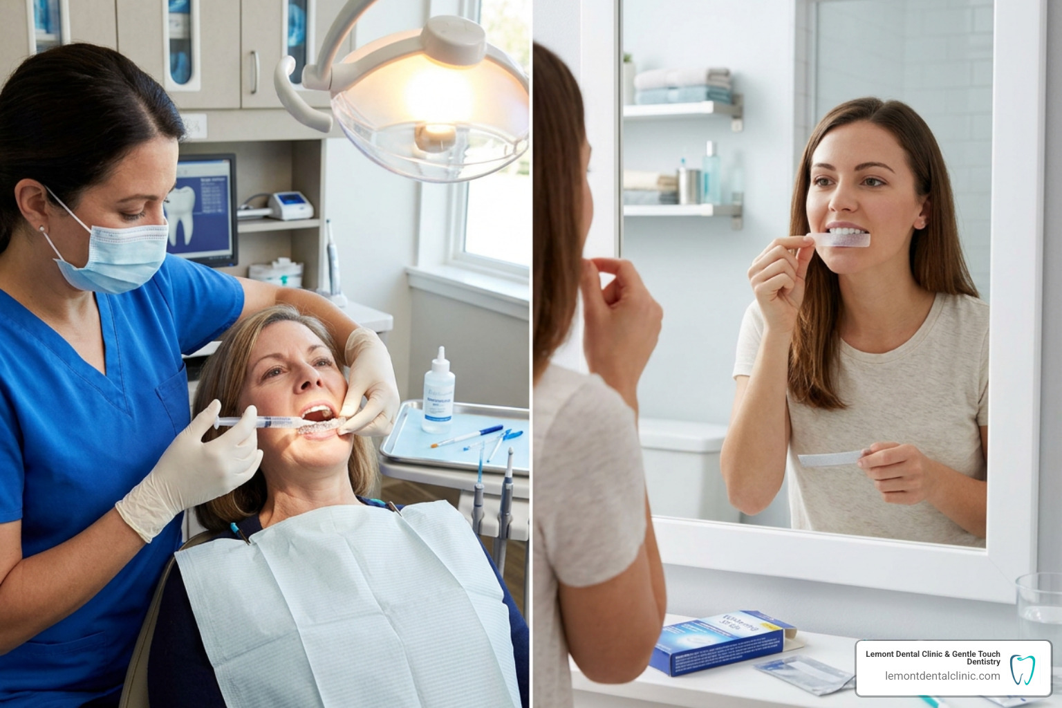 Comparison of professional dental whitening vs OTC whitening kits