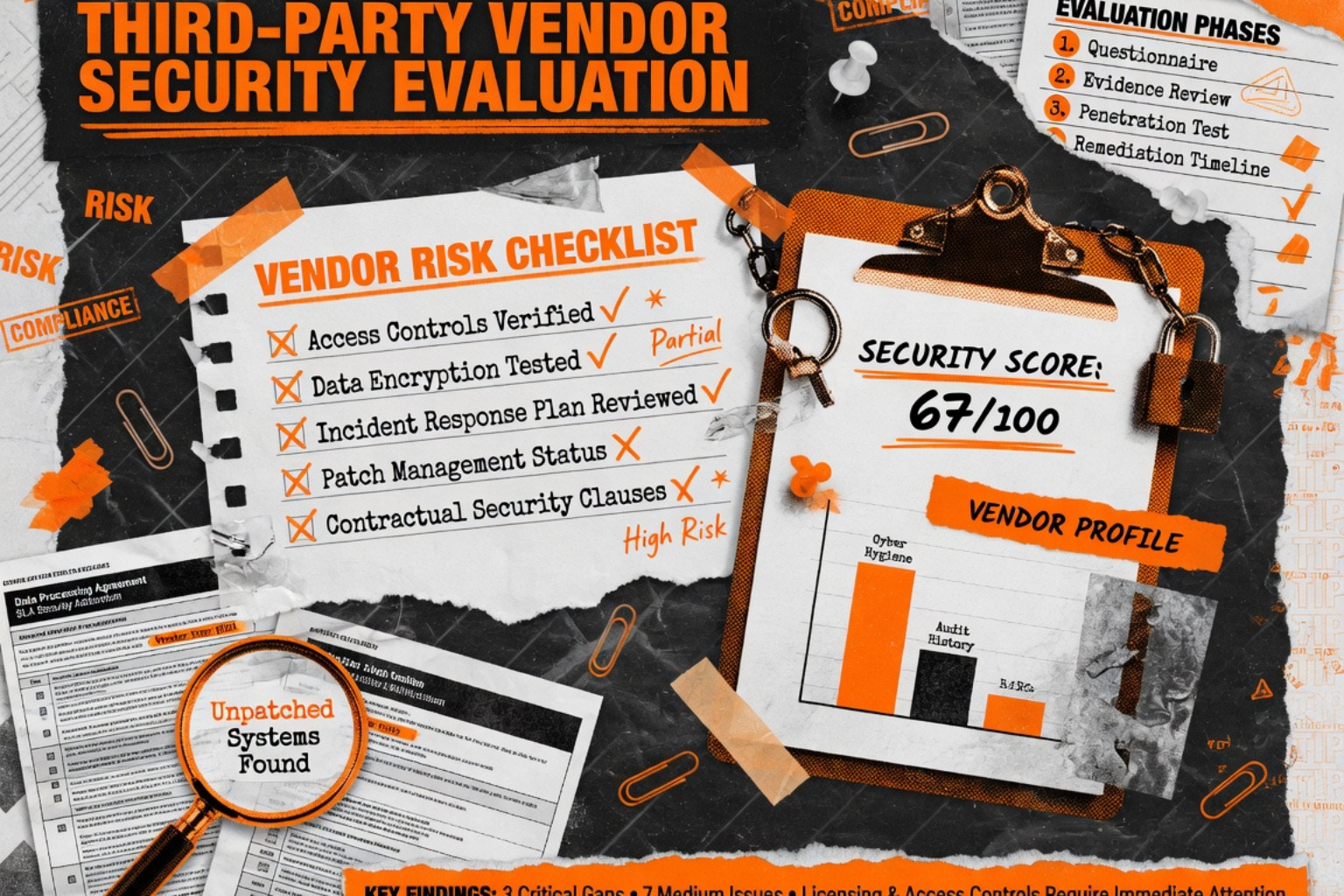 regulatory compliance map and ransomware entry points collage
