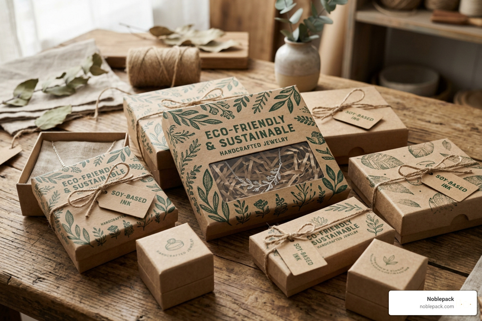 eco-friendly sustainable kraft jewelry boxes with soy-based ink printing eco-friendly sustainable kraft jewelry boxes with soy-based ink printing