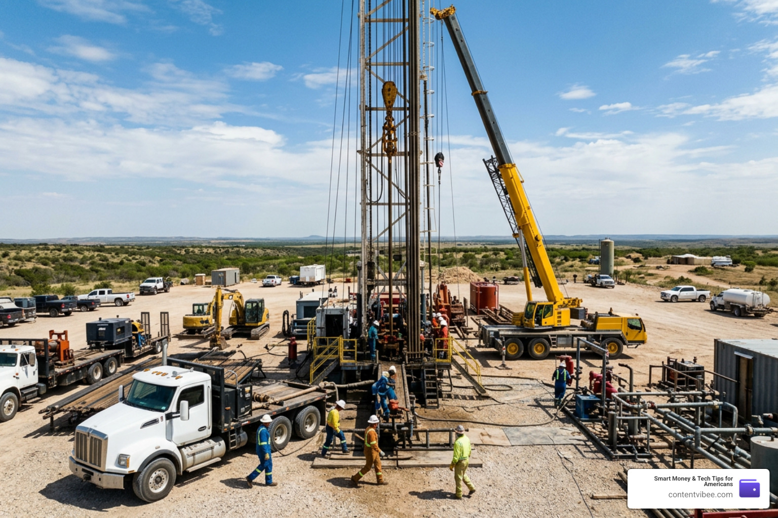 heavy machinery on drilling site