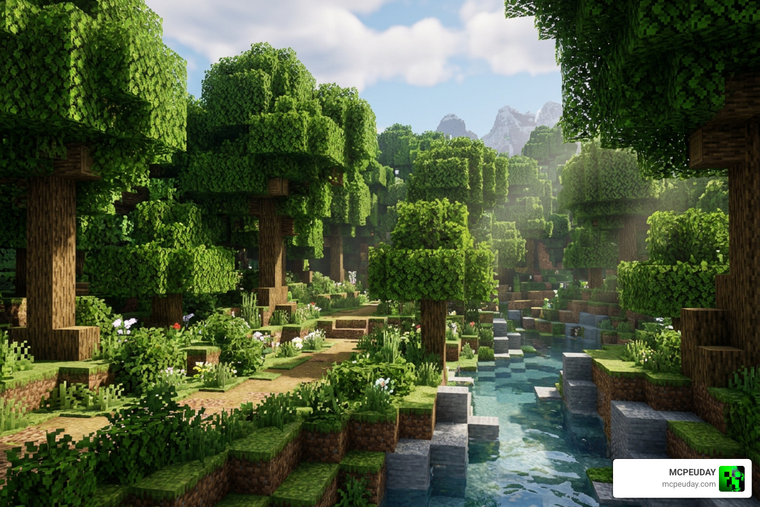 Better Trees ADDON Minecraft lush forest realistic trees Better Trees ADDON Minecraft lush forest realistic trees