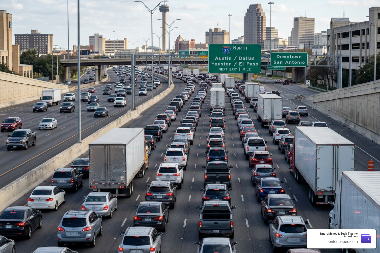 San Antonio highway traffic congestion on I-35
