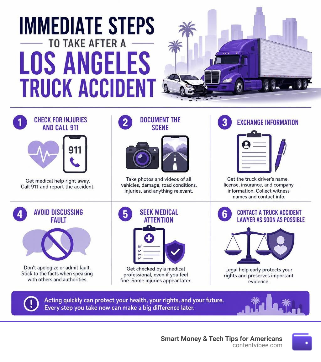 Immediate steps to take after a Los Angeles truck accident infographic infographic