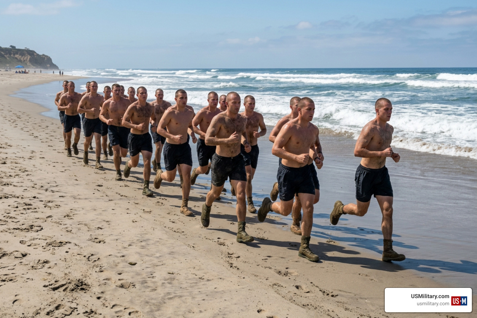 BUD/S candidates during training on the beach in Coronado BUD/S candidates during training on the beach in Coronado