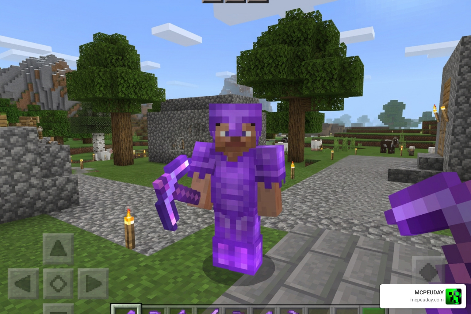 More Tools Addon Minecraft Bedrock gameplay with custom tools and armor