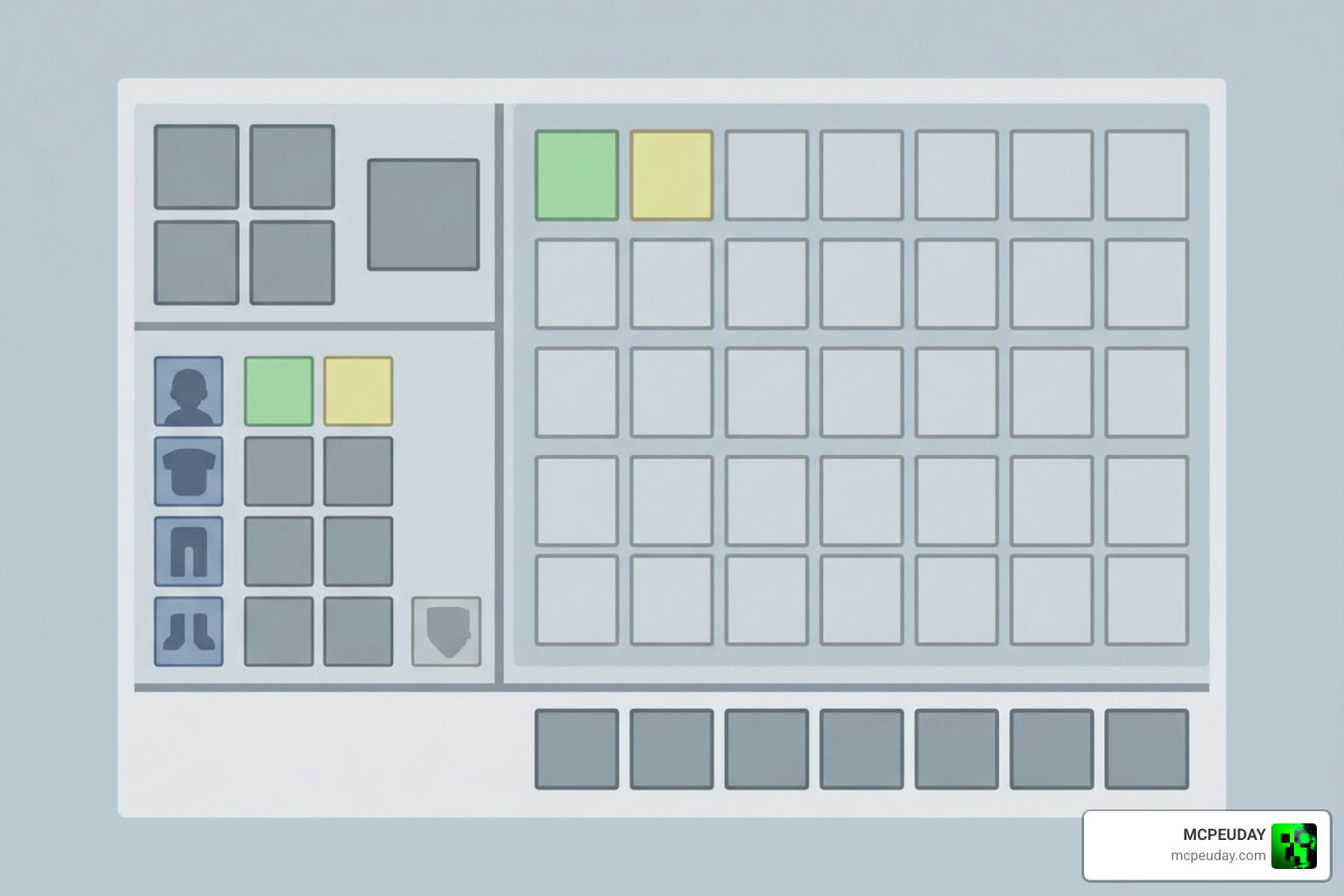 Bare Bones clean GUI with simplified minimalist inventory layout Bare Bones clean GUI with simplified minimalist inventory layout