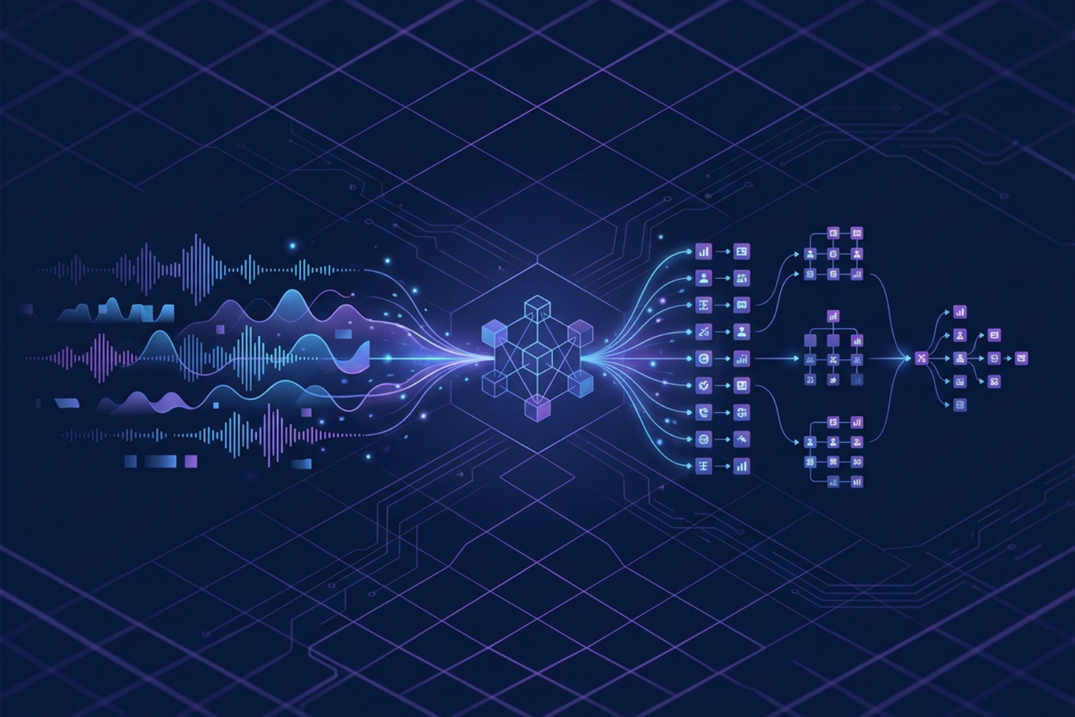 AI data ingestion pipeline showing unstructured call transcripts syncing with CRM data AI data ingestion pipeline showing unstructured call transcripts syncing with CRM data