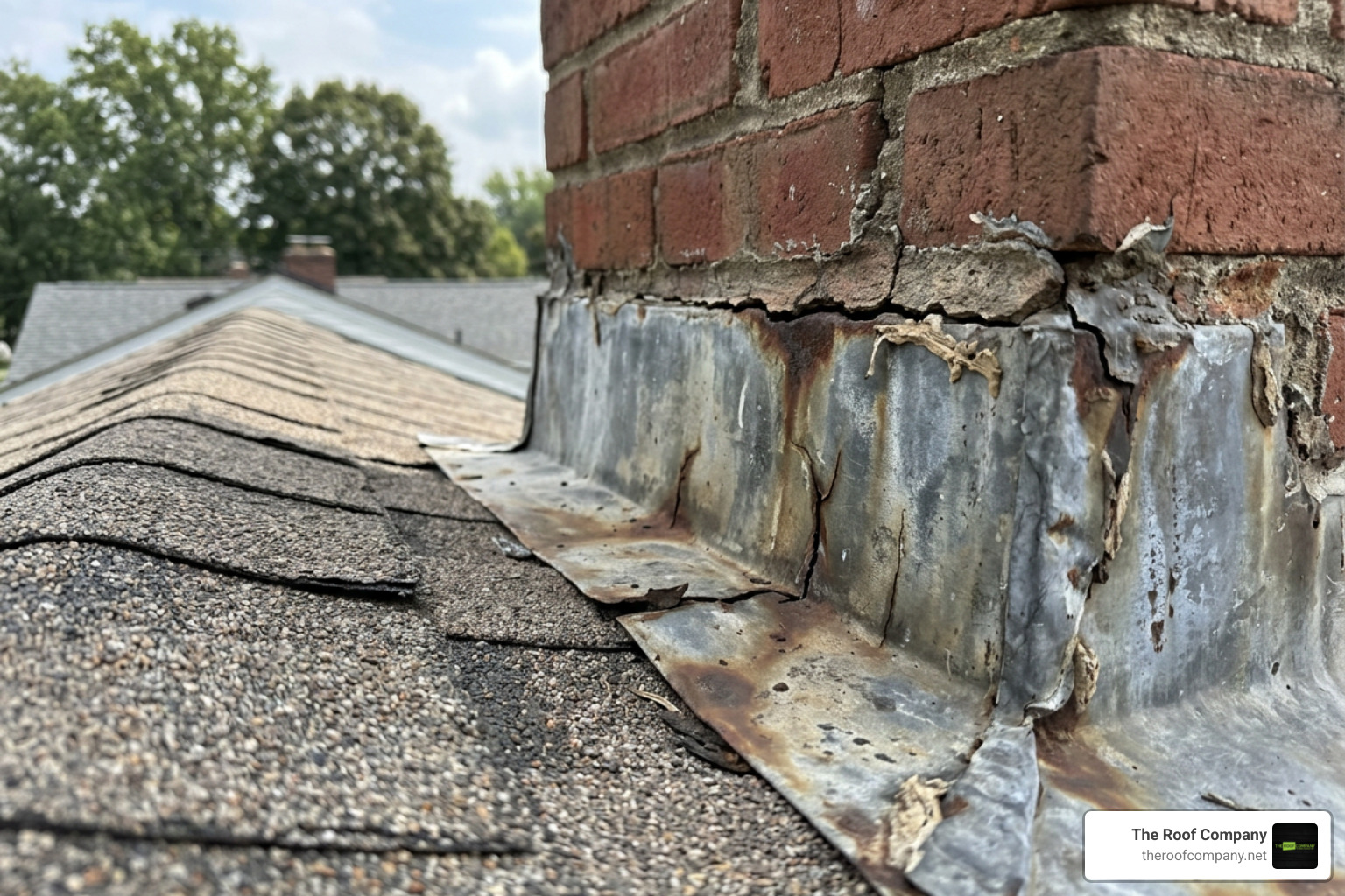 cracked chimney flashing on an asphalt shingle roof cracked chimney flashing on an asphalt shingle roof