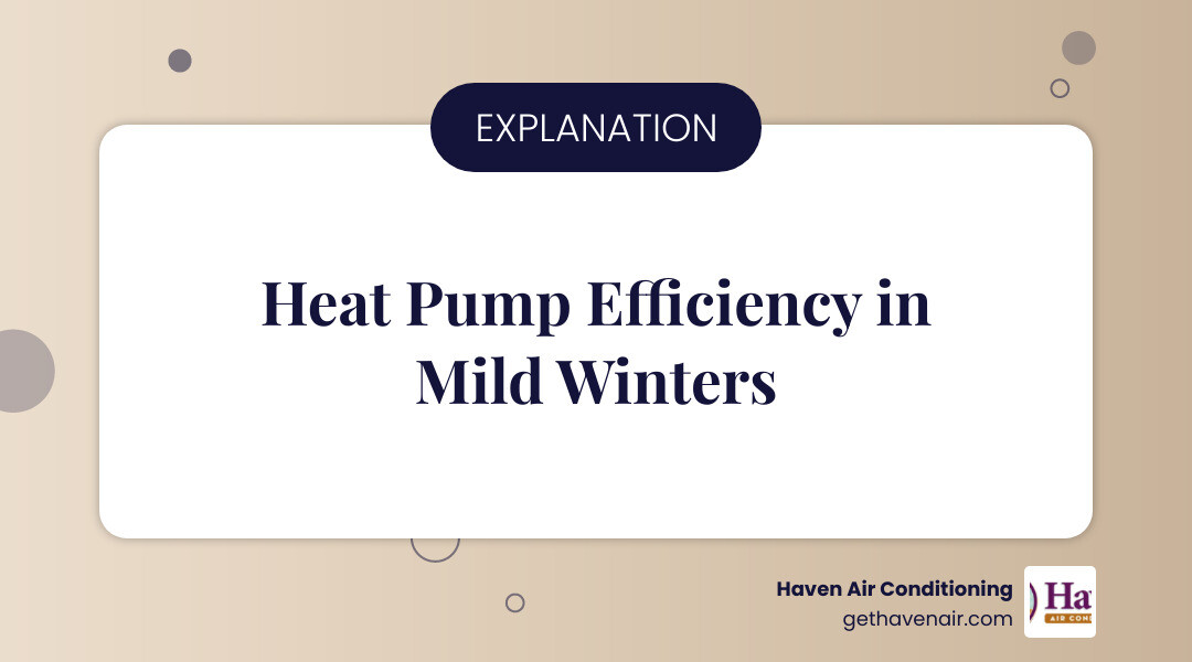 Infographic showing how a heat pump transfers heat from outdoor air into a home during mild winter temperatures with COP Infographic showing how a heat pump transfers heat from outdoor air into a home during mild winter temperatures with COP