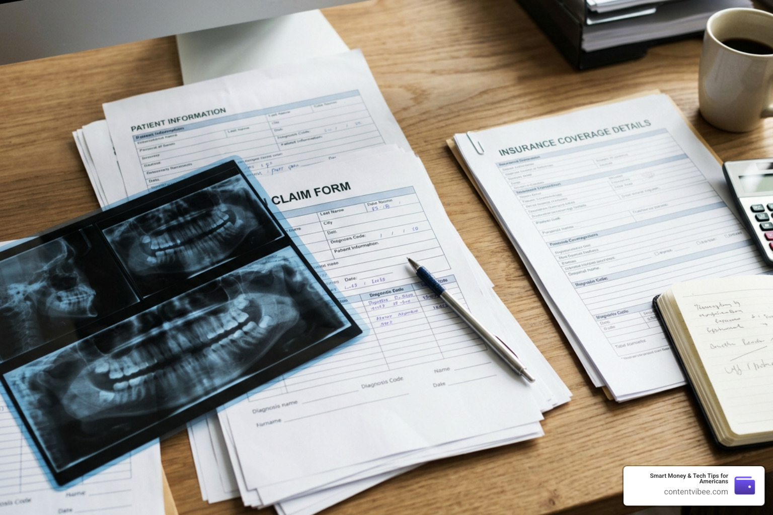 dental X-rays and paperwork