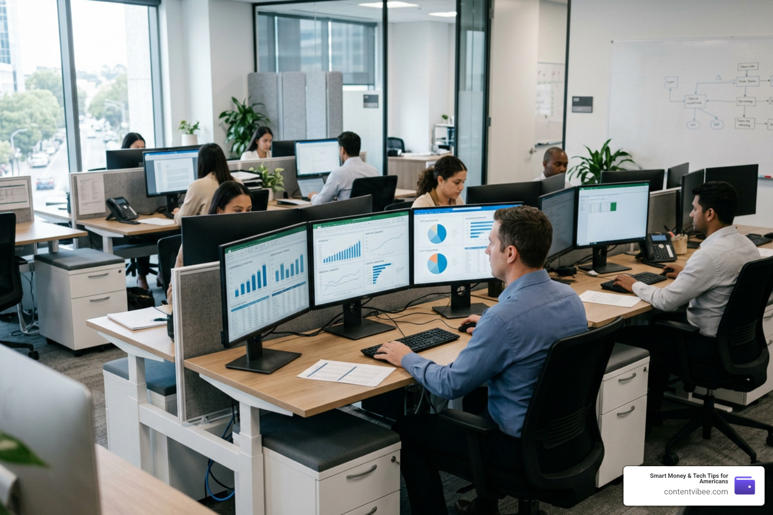 modern accounting office dashboard with firm profitability metrics