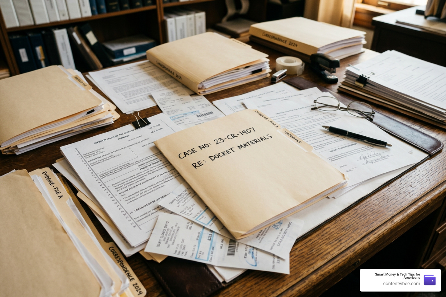 Legal documents and court filing receipts