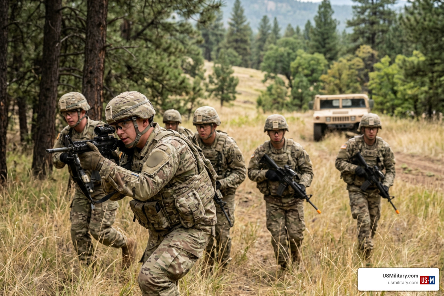 National Guard soldiers training in the field