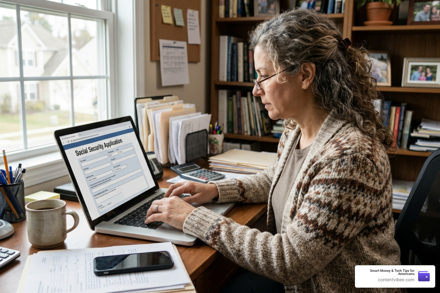 person filling out an online Social Security application
